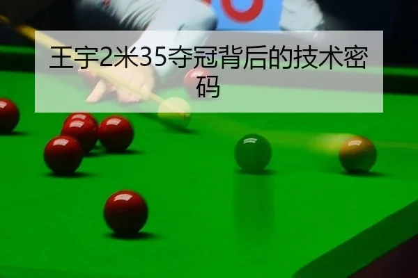 王宇2米35夺冠背后的技术密码